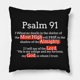 Psalm 91: 1-2 God protection verses Pillow