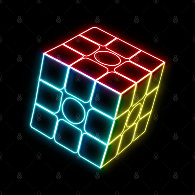 Neon Cube - Rubik's Cube Inspired Design for people who know How to Solve a Rubik's Cube by Cool Cube Merch