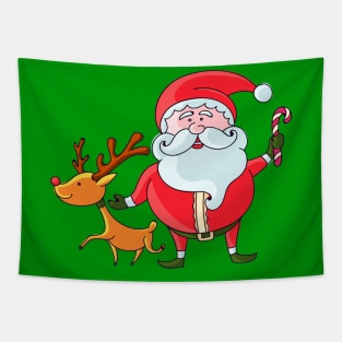 Santa with Rudolph Tapestry