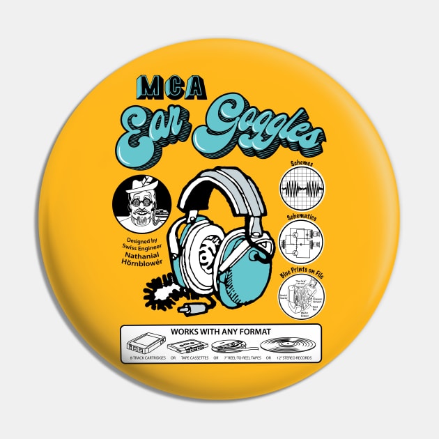 MCA Ear Goggles Pin by ChickandOwlDesign