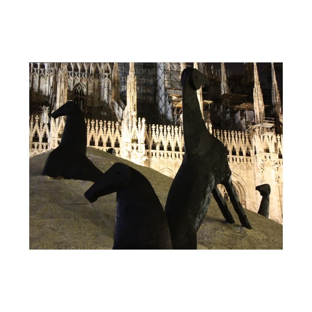 Cathedral Horses. Piazza Duomo, Milan, Italy 2011 by IgorPozdnyakov