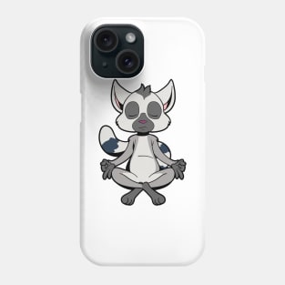 Kawaii lemur meditates with yoga Phone Case