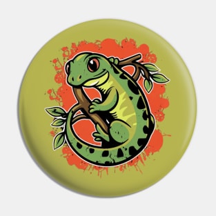 Cute Lizard on Tree Pin