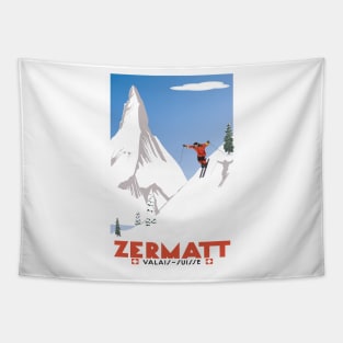 Zermatt, Valais, Switzerland,Ski Poster Tapestry