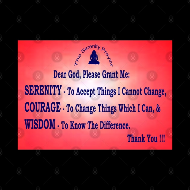 "The Serenity Prayer - Wall Art with Scattering Red Background by "Ekaa Digi Arts"