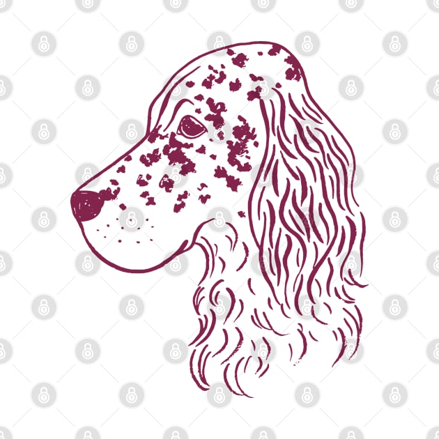 English Setter (Pink and Plum) by illucalliart