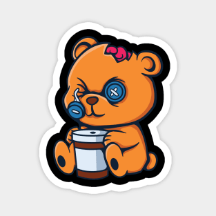 Coffee Zombie Bear Magnet