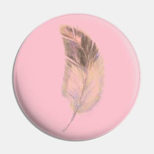 Pink and brown single feather Pin