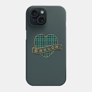 The TAYLOR Family Tartan Heart & Ribbon Retro-Style Insignia Design Phone Case