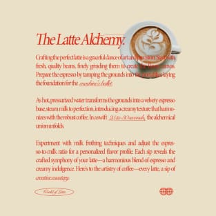 The Latte Alchemy - Typographic Design With Retro Vibes T-Shirt
