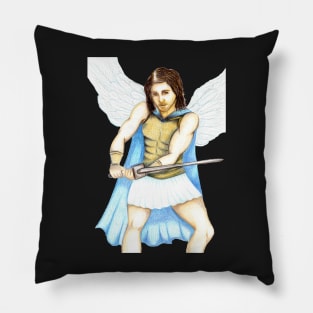 Archangel Michael the Protector- Blue Pillow