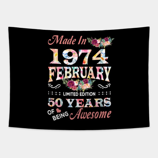 February Flower Made In 1974 50 Years Of Being Awesome Tapestry by Kontjo