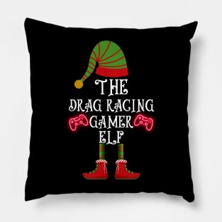 The Drag Racing Gamer Elf Funny Christmas Gaming Controller Cute Xmas Holiday Pillow