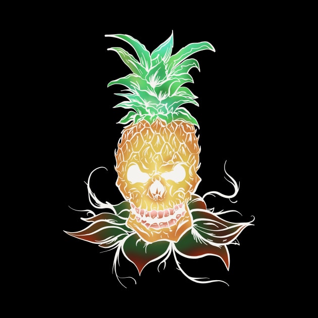 Pineapple Skull White by Danispolez_illustrations