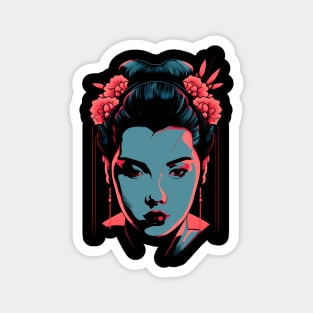 Vaporwave Geisha - Beautiful Japanese Design Magnet