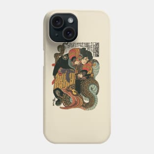 Samurai and monster serpent / Utagawa Kuniyoshi  ukiyoe art Phone Case