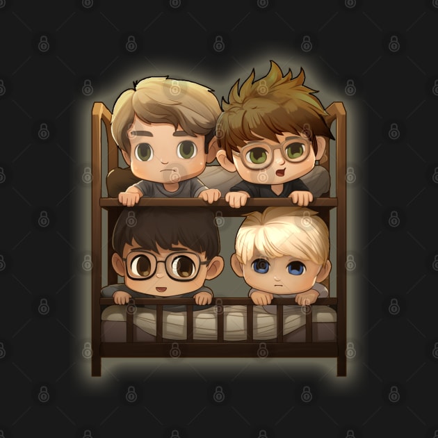 4 Boys/2 Bunkbeds Cartoon by LikeABith