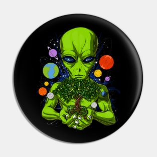 Space Alien Tree Of Life Pin