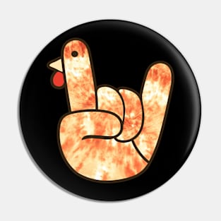 Rock Sign Turkey Hand Tie Dye Thanksgiving Autumn Men Women Pin