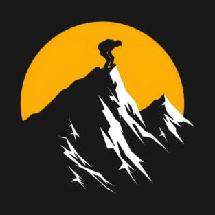 Mountain top orange sun T-Shirt