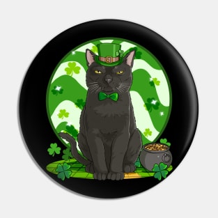 Bombay Cat St. Patricks Day Irish Leprechaun Pin