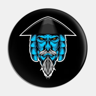 blue samurai Pin