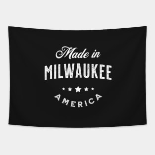 Made In Milwaukee, USA - Vintage Logo Text Design Tapestry