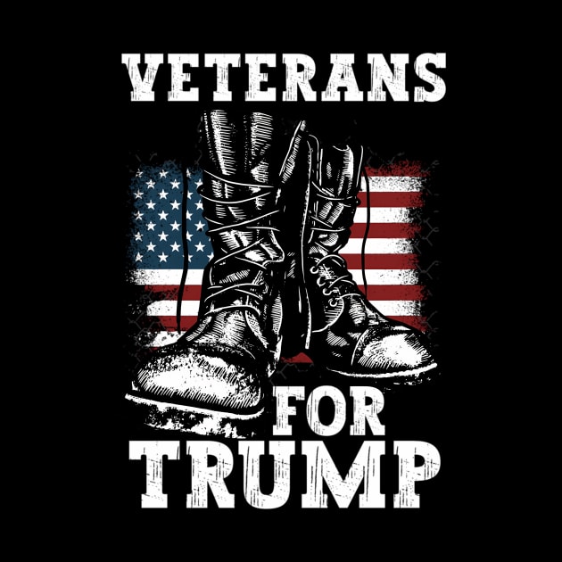 Veterans For Trump 2024 Vintage American Flag by OrigamiOasis