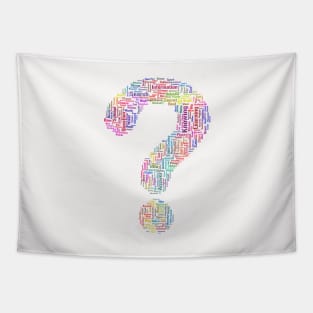 Question Mark Silhouette Shape Text Word Cloud Tapestry