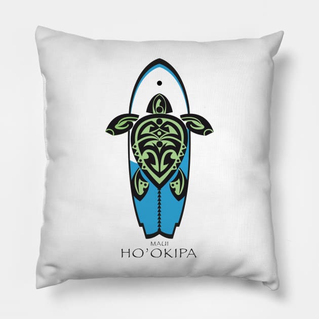 Tribal Turtle Tattoo Surfer Dude / Ho'okipa Maui Pillow by srwdesign
