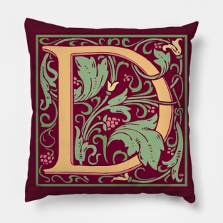 William Morris Vintage Letter D Pillow