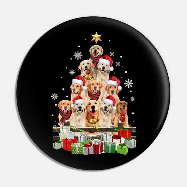 Golden Retriever Christmas Tree Pin by Che Tam CHIPS