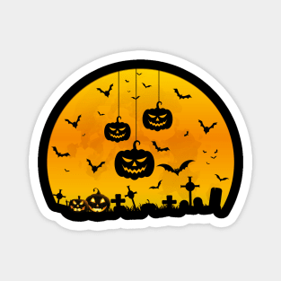 Spooky Moon Halloween Witch Monster Ghost Pumpkin Magnet