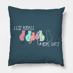 Less People, More Cats Pillow