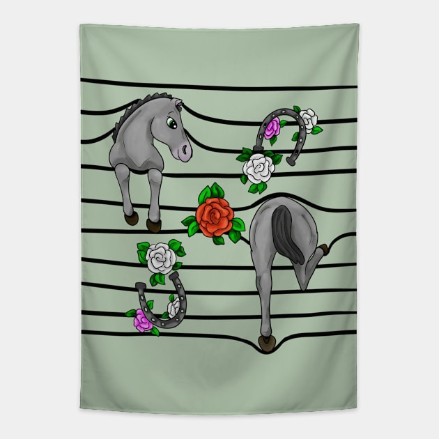 Funny foal Tapestry by Antiope