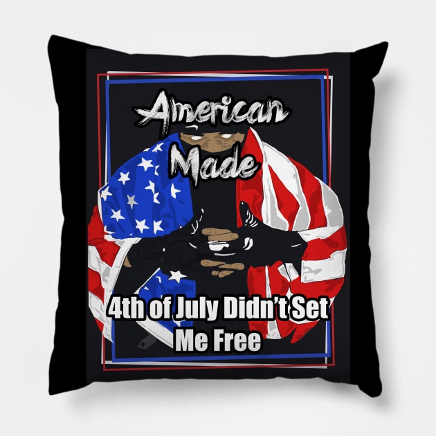 American Made July Fourth Red White Blue Pillow by Black Ice Design