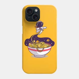 Cute astronaut eating ramen noodles Phone Case