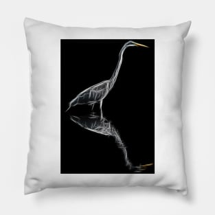 Egret reflection Pillow