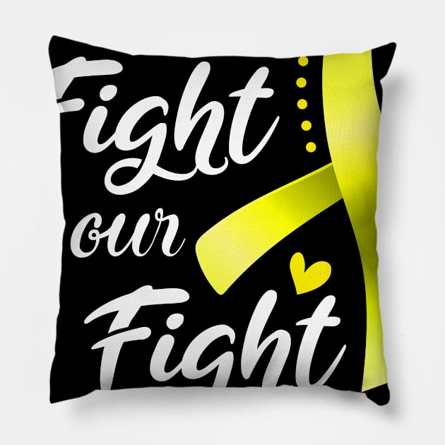 His Fight is Our Fight Bone Cancer Awareness Support Bone Cancer Warrior Gifts Pillow by ThePassion99