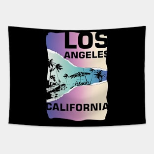 los angles california Beach torn Poster Tapestry