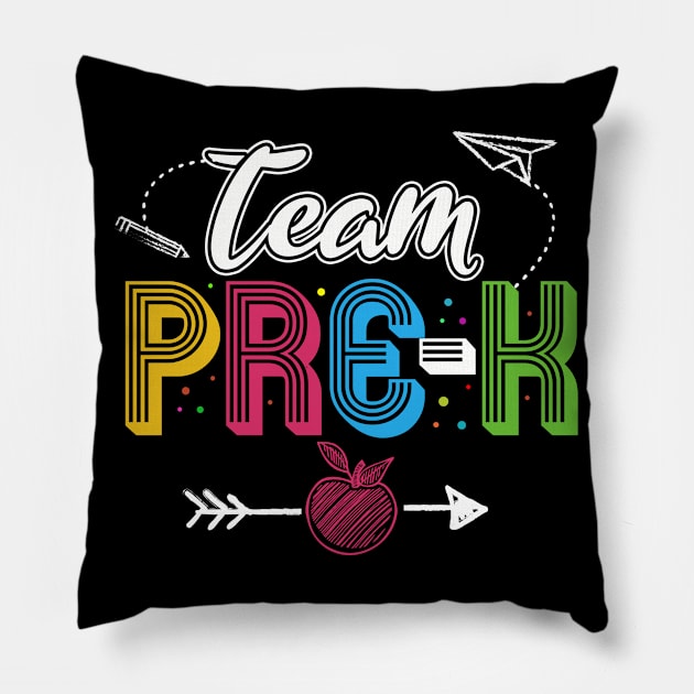 Team Pre-K Teacher Student Back To School PreSchool Pillow by paynegabriel