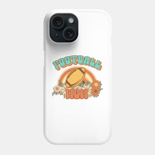 Groovy Football mom Retro gift for funny mother Vintage floral pattern Phone Case