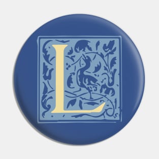 Letter L in an ornamental frame Pin