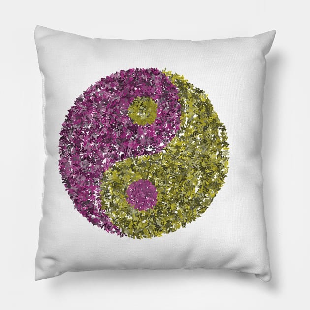 Yin Yang 4 Pillow by Abstract Scribbler
