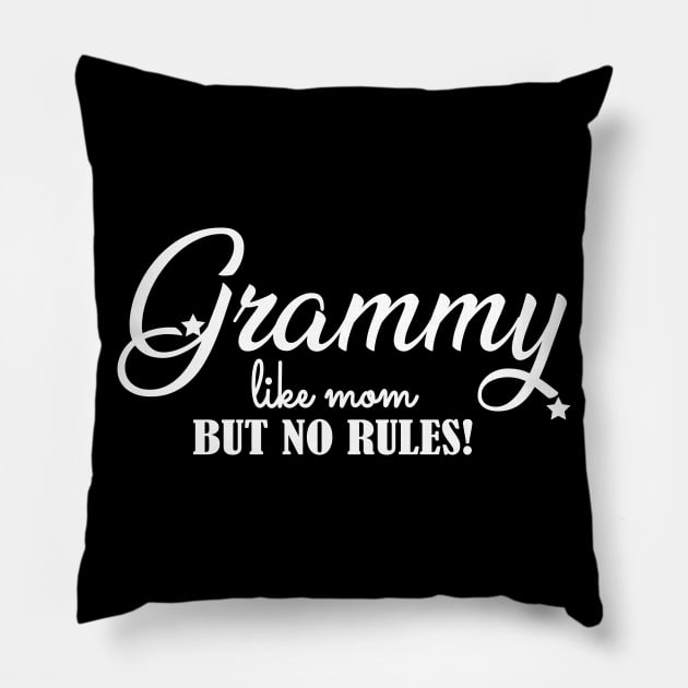 Grammy like mom but no rules Pillow by KC Happy Shop