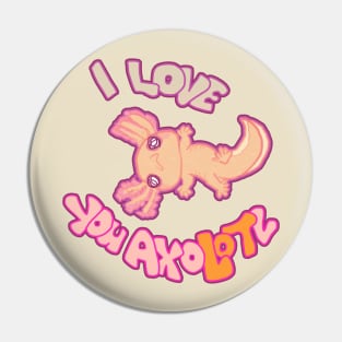 I LOVE YOU AXOLOTL gold mud puppy 2 Pin