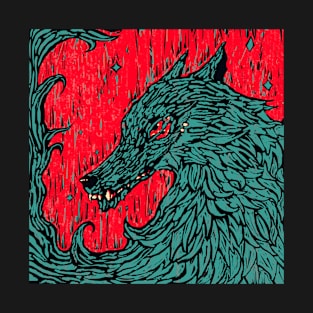 Big, Bad, Wolf (red & green) T-Shirt