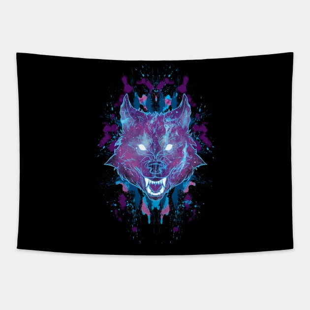 Starry Wolf Tapestry by RioBurton