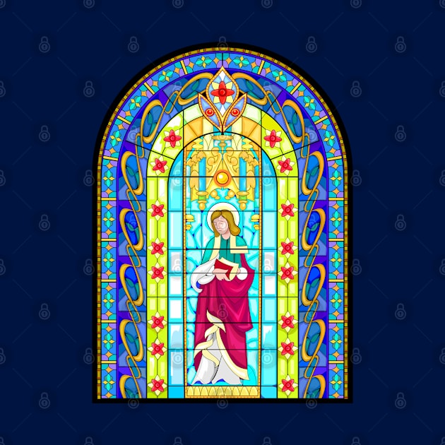 Gothic stained glass window with Peter the Apostle by Artist Natalja Cernecka