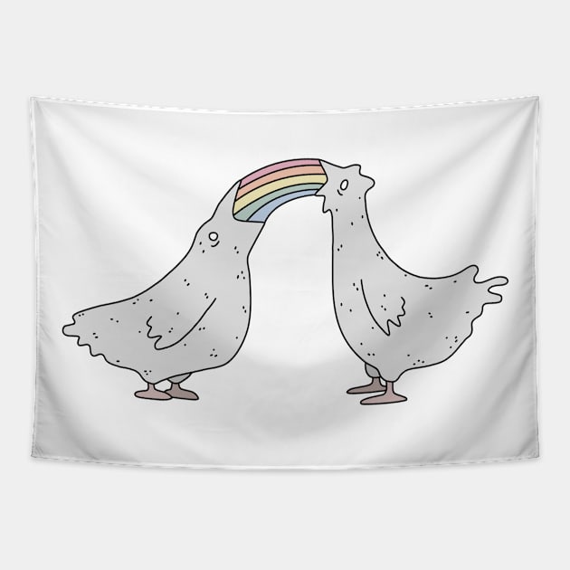 Rainbow chickens Tapestry by latifundija